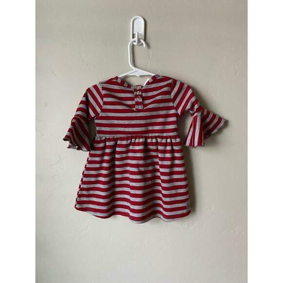 DARLING Woodmouse and Thistle Red & Gray Striped Dress - Picture 2 of 5